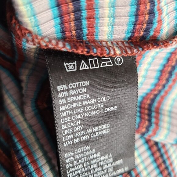 NWT BDG Grey Blue Turtleneck Striped 90s Y2K Ribbed Knit Long Sleeve Mini Dress - Picture 7 of 7